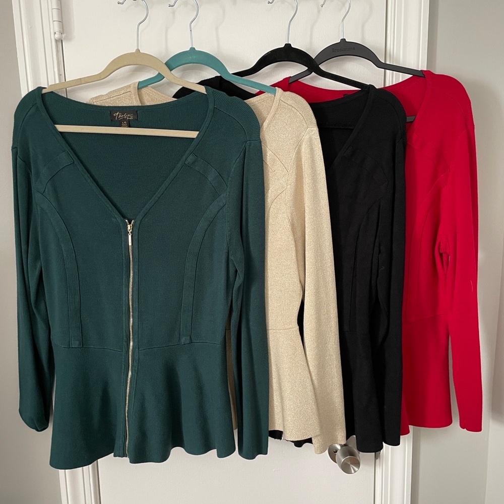 Bundle (4) Peplum Cardigan Sweaters